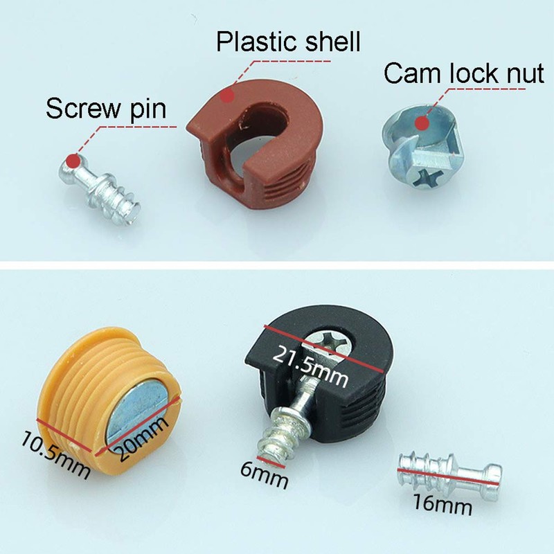 20 Pieces Thread Cam Lock Shelf Support Pin Cam Lock