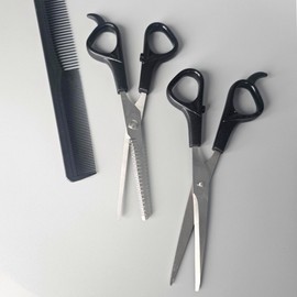 Hairdressing Scissors, Thinning Shears, and Cutting Comb Set 3-Piece Set 2ea