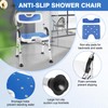 DEWEL Foldable Shower Chair for Elderly and Disabled, Folding Shower