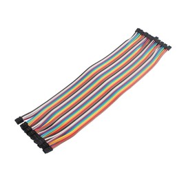 ZDE Pack of 40 20 cm Jumper Wire Cable Breadboard Flat Ribbon Cable Female to Female 2.0 mm to 2.0 mm Distance Dupont Cable Compatible with Arduino and Raspberry Pi Breadboard