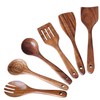 Wooden Spoons for Cooking 6 Piece, Natural Kitchen Utensils Spatula,