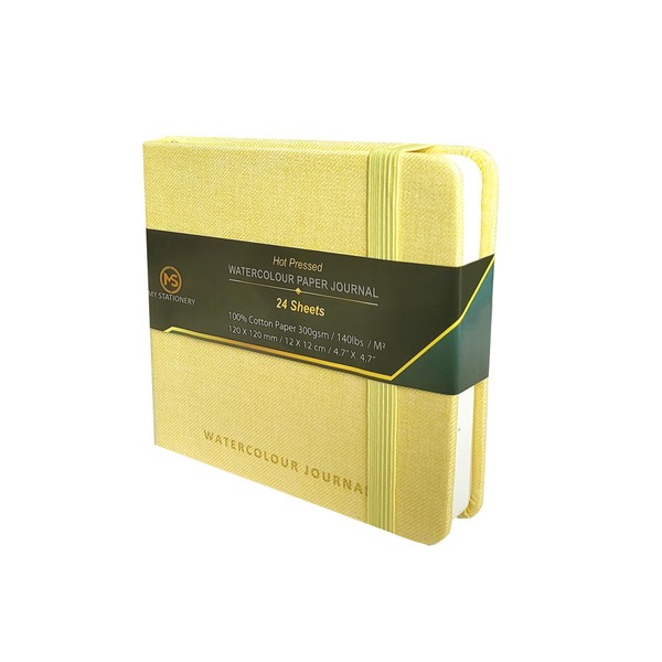 Watercolour Pad Hot Pressed Paper Sketch Book Linen Fabric Hardcover