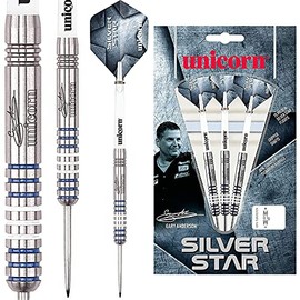 Unicorn Darts Men's Silver Star Gary Anderson Darts, Blue, Size 22 G