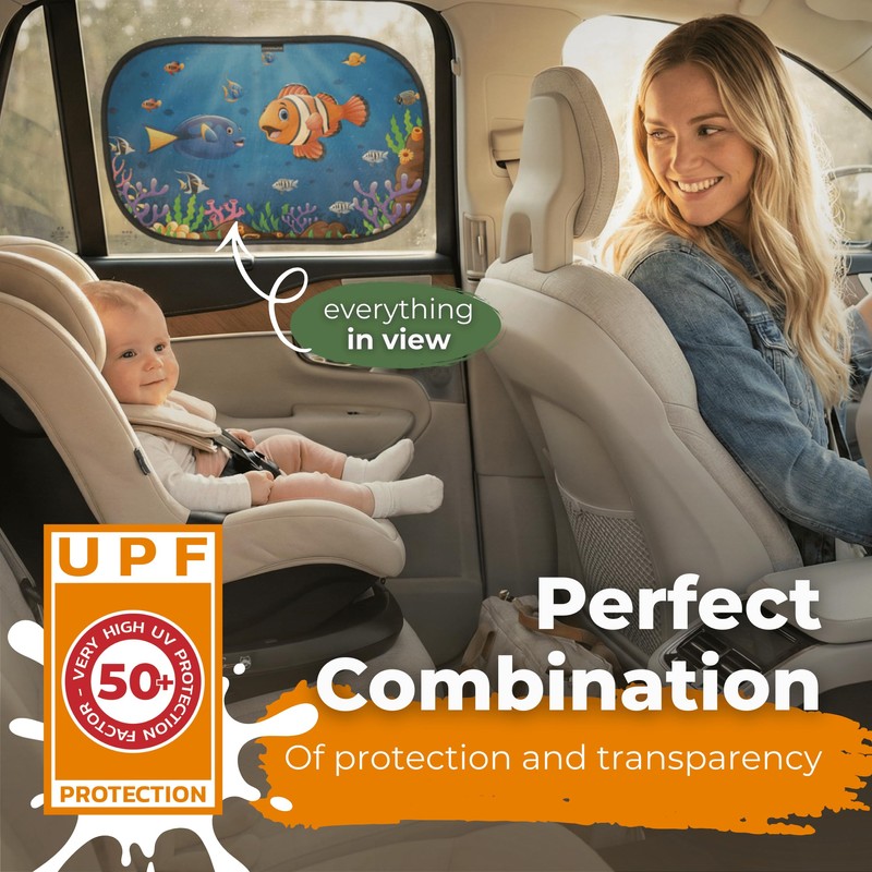 CARAMAZ Car Window Shade for Baby with Certified UV-Protection 2