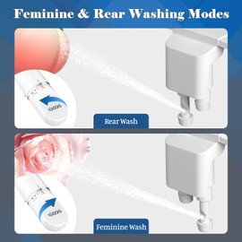 Ultra-Slim Bidet Attachment for Toilet Dual Nozzles Feminine & Rear Wash Bidet Toilet Seat Attachment Non Electric Self Cleaning Fresh Cold Water Toilet Bidets Spray Jet Easy Install (Silver)
