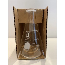 Karter Scientific NEW KARTER Glass 500 mL Narrow Mouth Erlenmeyer Flask Cientific 213G29