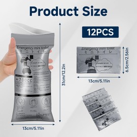 Arvoni 12 Pcs Disposable Urine Bags, 700 ml Urine Bags, Emergency Toilet Pee Bags for Camping, Travel, Outdoor, Urinal Toilet Car for Men Women Kids Children Patient and Pregnant