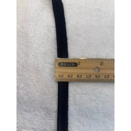 Unbranded 10 yards SOLID BLACK shiny SATIN sewing upholstery trim lip piping 1/2" wide