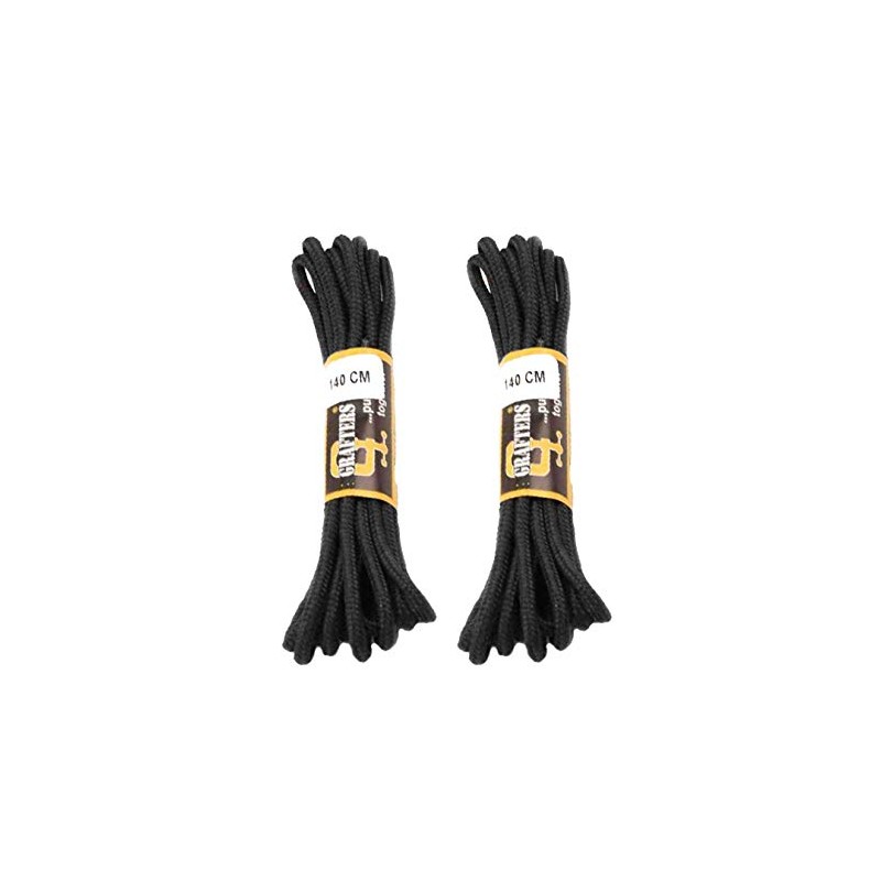 2 PAIRS GRAFTERS 140CM STRONG WORK/HIKING/DR MARTENS BOOT LACES (Black)