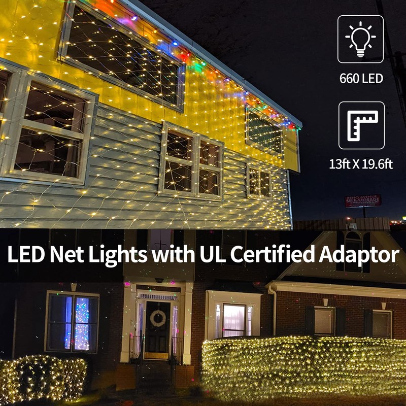 ZAIYW 660 LED Net Lights Outdoor Mesh Lights, 20Ft x