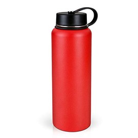 S.Y Home&Outdoor Insulated Water Bottle Wide Mouth Stainless Steel Vacuum Insulated Travel Sports Water Bottle, BPA Free, Waterproof - 40oz Red