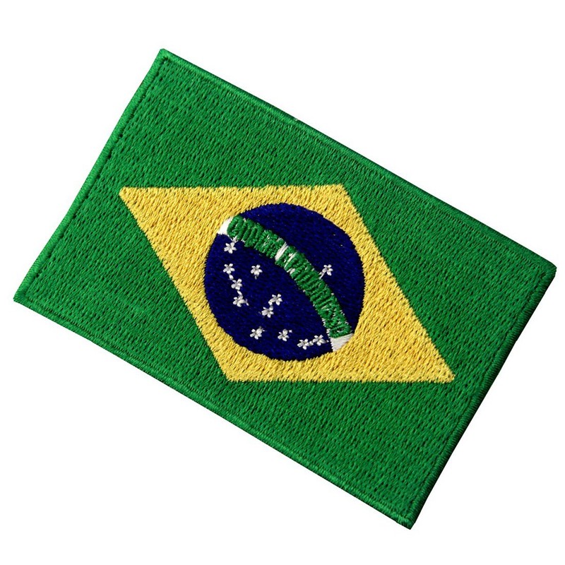 Brazil Flag Crest Brazilian Stick Applique Embroidered Iron On/Sew On