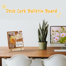 Trycooling Bulletin Board/Cork Board on The Desktop-Small Mini Hanging Tack Message Memo Picture Board for Home Office School