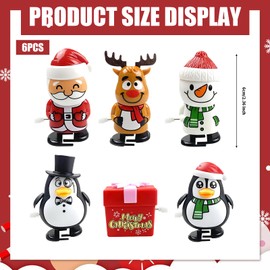 RevpoltIQ Christmas Wind-Up Toys Xmas Clockwork Toy 6 PCS Assorted Wind Up Toys Playset Kids Party Favors Gift Party Toys Set for Christmas Birthday Children's Day Party