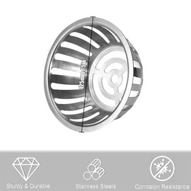 Stainless Steel Round Anti-Blocking Roof Drains, 2PCS Ground Drains Floor Forced Drainage Garden Balcony Floor Gutters Drainage Cover Dome Drain Cover(125mm 5in)