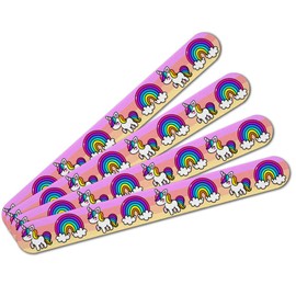 Cute Kawaii Rainbow Unicorn Pattern Double-Sided Nail File Emery Board Set 4 Pack