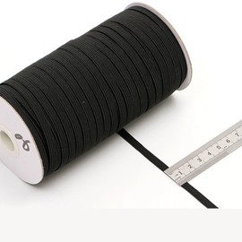 1 Roll Black Elastic Corded,90M Elastic,6MM Thin Elastic,Flat Cord,Elastic String Bungee Cord,Round Stretchy Cord for Sewing,Knitting,DIY