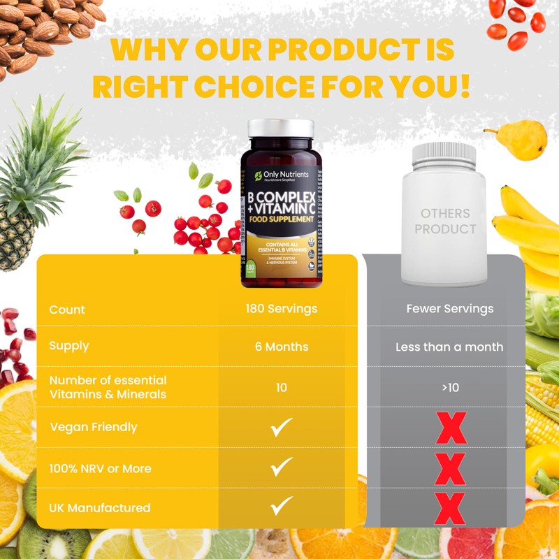Only Nutrients | B Complex + Vitamin C | 180