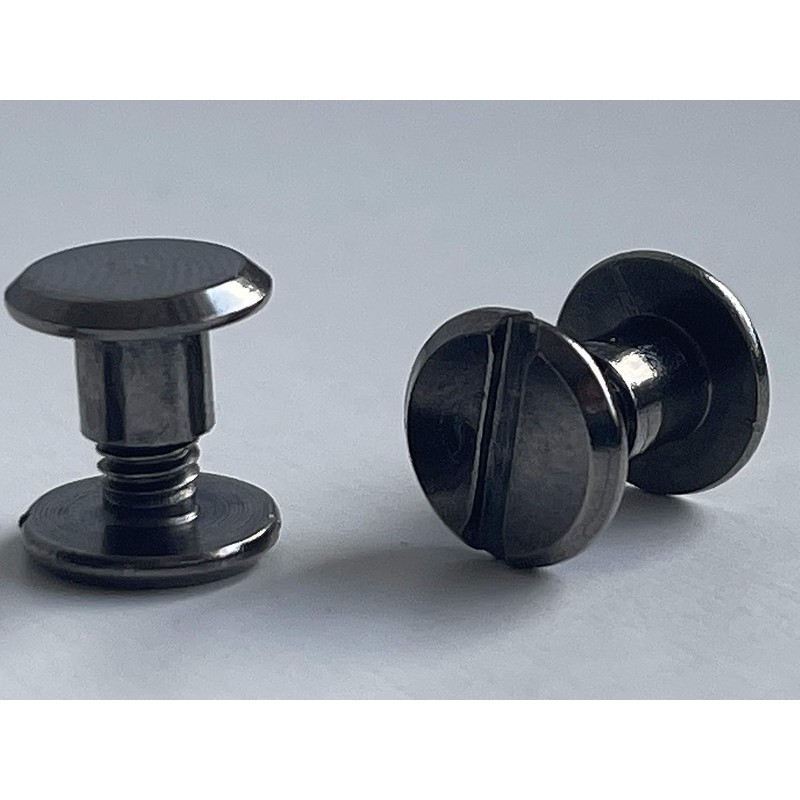 Book Screws Pack of 20 Colour Gun Metal Belt Screws