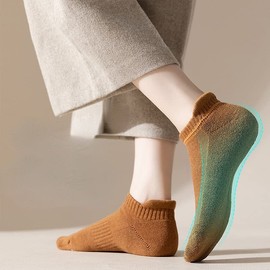 ADILAIDUN Ankle Socks Womens Athletic Thick Cushioned Running Low Cut No Show Athletic Sports Sokcs 4-12 Size (Brown-5 Pairs)