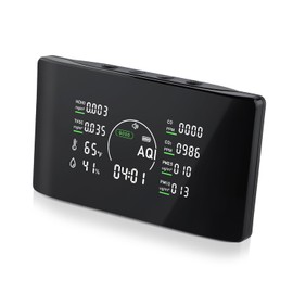 Zrvek 16 in 1 Air Quality Monitor Indoor 9 AQI Detector& 7 AQI Alerts with Portable Sensors for HCHO, TVOC, CO2, PM2.5, PM10, Temperature & Humidity, Formaldehyde,CO2 Detector,Suitable for Home,Black