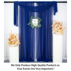 Chiffon Backdrop Curtain 29x120-Inch Sheer Curtains 2 Panels Baby Blue Chiffon Fabric Drapes for Wedding Ceremony Tulle Photography Backdrop Drapes Party Stage