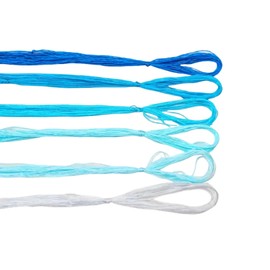 6PCS Gradient Blue Threads 20M Silk Embroidery Threads for Sewing/Knitting/Cross Stitch