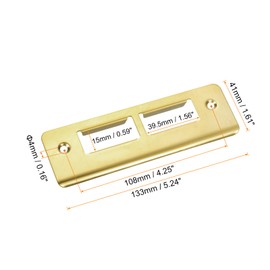 uxcell 2 Sets Door Strike Plate, 41mm x 132mm Stainless Steel Latch Deadbolt Replacement Lock Strike Plate for Door Frame Door Jamb Reinforcement, Gold