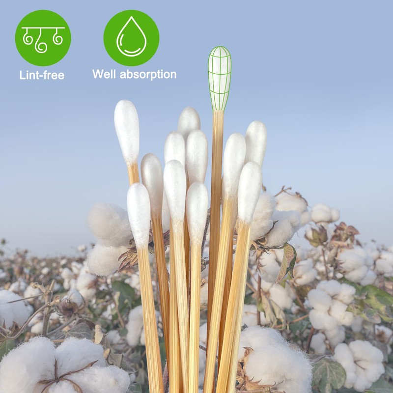 6" Long Cotton Swabs With Double Tips, Cotton Buds for