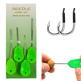 KEPYATI Fishing bait needle set, bait needle, fish drill, fishing, carp accessories, bait needle, drill tool set, bait needles, carp fishing bait, with braided scissors