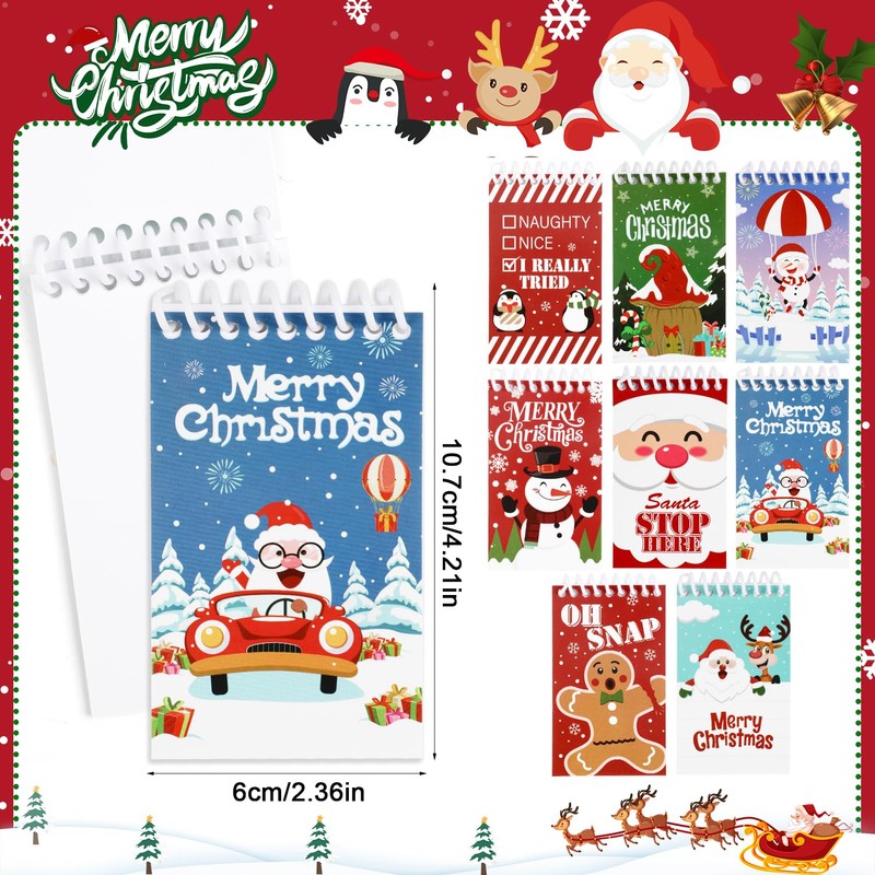 SULOLI 16PCS Kids Christmas Xmas Pencils with Erasers & Mini