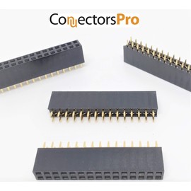 Connectors Pro 25-Pack 30P 2.54mm 0.1" Pitch PCB Female Pin Headers 2x15 Dual Rows 30 Pins Female Sockets to Male Straight PCB DIP, Double Rows PC Board Through-Board Strip (2x15-30P-25PK)
