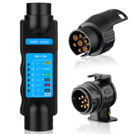 GEARMONSTER 7 Pin Trailer Tester, Trailer Tester, 7/13 Pin Trailer Tester 12 V Trailer Lighting Socket Circuits Test Device for Lorry RV Caravan Trailer Lighting Diagnosis