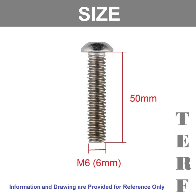 TERF® M6 X 50mm Hex Socket Cap Button Head Machine