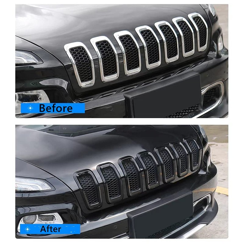 Mactoom Grille Inserts Grill Cover Compatible with Jeep Cherokee 2014-2018