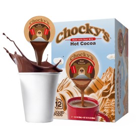 Chocky’s by Java House Single-Serve Hot Chocolate Pods - Peel and Pour Liquid Concentrate - Hot Chocolate - 12 Count