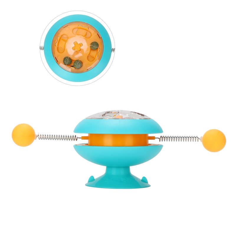 Windmill Spring Interactive Cat Catnip Toy Funny Cat Turntable Teasing