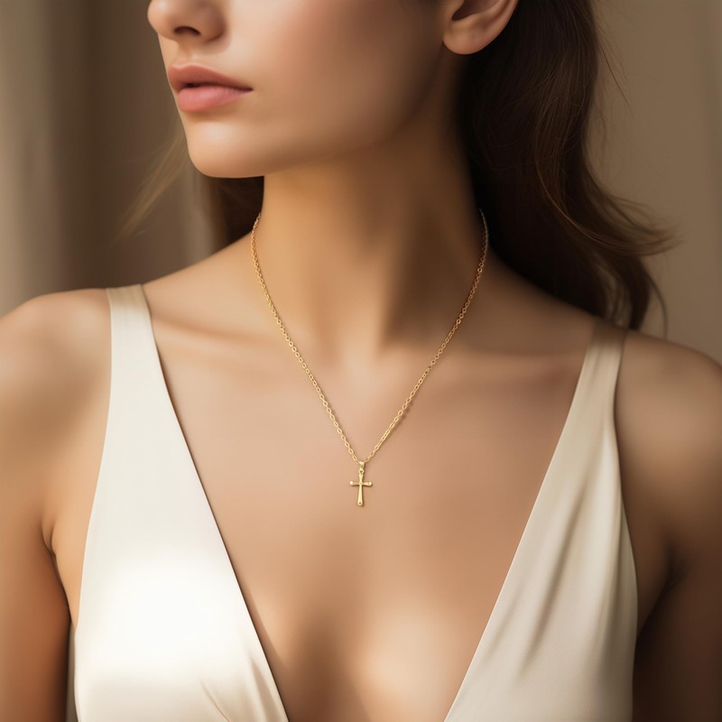 KFERAXSZ Cross Necklace for Women 14K Gold Cross Necklaces for