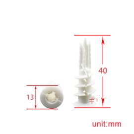 cSeao 60pcs #8 x 1-1/4'' Drywall Anchors, Wall Anchors and Screws for Drywall, 75LB Hanging and Mounting, 30pcs Threaded Plastic Sheetrock Anchors and #8 Screws