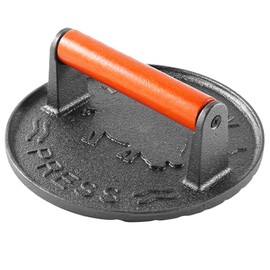 SanKonfu Bacon Press 2.5 lb Heavy Weight Cast Iron Burger Smasher Tool for Griddle,Grill,Skillet,Hamburger,Steak,Patty,BBQ,Sausage,Sandwich Maker,7.2 inch Round