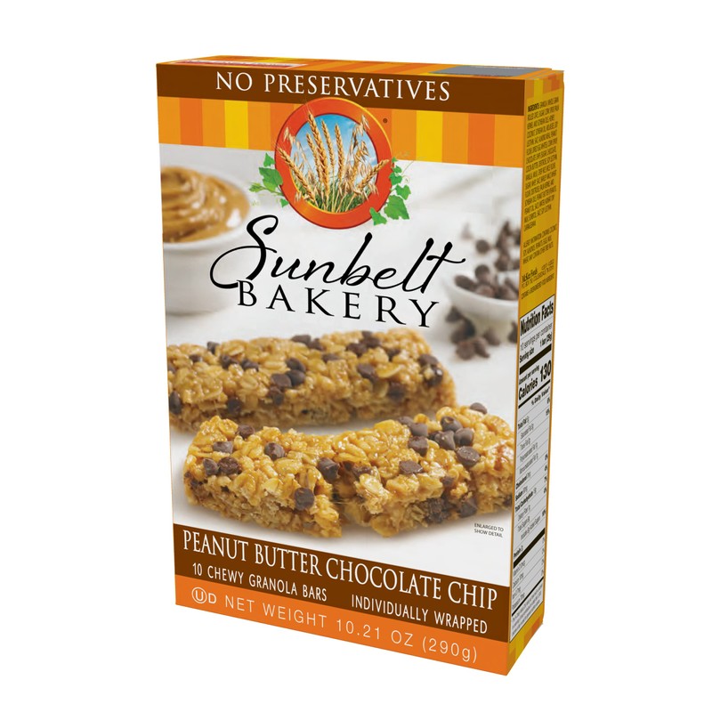 Sunbelt Bakery Peanut Butter Chocolate Chip Chewy Granola Bars, 10