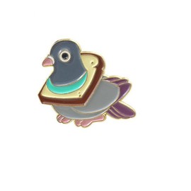 Cute Bird Bread Metal Enamel Lapel Pin Wheat Delicious Disc Collar Funny Cartoon Animal Brooch Shirt Badge Bag Lapel Jewelry Accessories Gift Metal, Metal