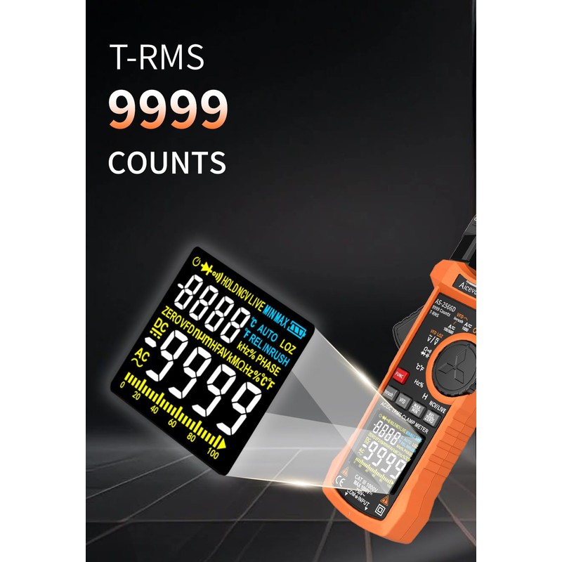 Aicevoos Inrush Digital Clamp Meter Multimeter 1000A TRMS 6000 Counts,