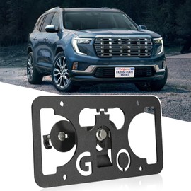 No Drill Front Bumper License Plate Mount Compatible with GMC Acadia 2013-2023 Front Grille License Plate Mounting Bracket Holder Anti-Theft Car License Plate Frames Accessories Kit