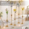 Glasseam 3 Pcs Glass Bud vase for Taper Candle Holder,