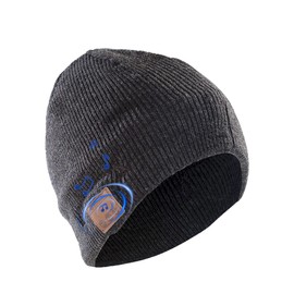 Sharon Music Bluetooth Beanie | Winter Hat with Wireless Stereo Headphones & Microphone | Headset to Answer Calls (Dark Grey)