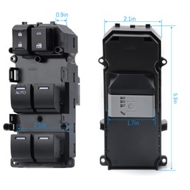 WUANGKI Power Master Window Switch | Front Left Driver Side | Compatible with 2008-2012 Honda Accord EX EXL 2.4L 3.5L | Replace OE 35750TA0A31 35750TA0A32 | 37 Pins Window Switch Button