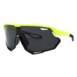 PASTL Men's Sports Sunglasses Wrap Around Shield Oversized Shades UV400 Yellow Black