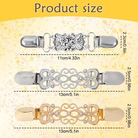 3-Piece Luxury Sweater & Dress Clip Set，Versatile Gold/Silver Women's Fashion Accessory - Vintage Style Cardigan Clips, Shawl Pins, Coat Fasteners