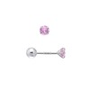3MM Tiny Cubic Zirconia Studs Screw Backs Sterling Silver Earrings
